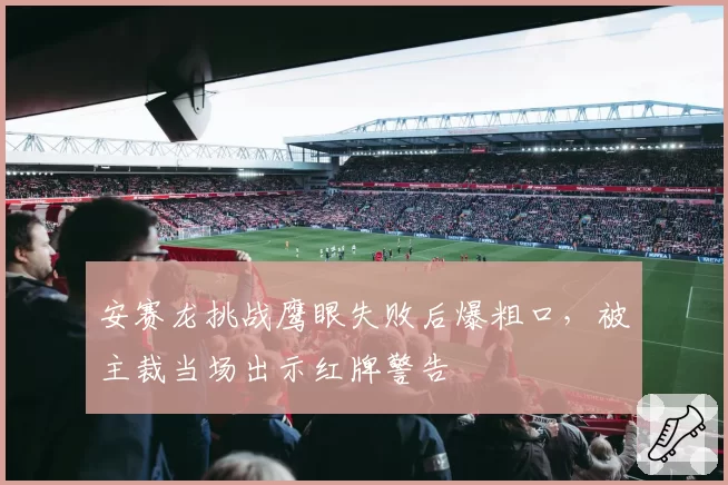 安赛龙挑战鹰眼失败后爆粗口，被主裁当场出示红牌警告
